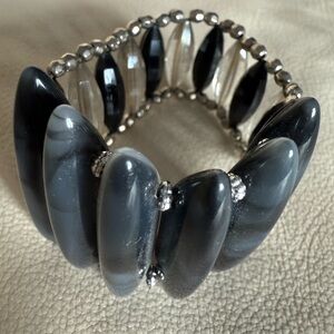 Elegant Black and Silver Women's Bracelet